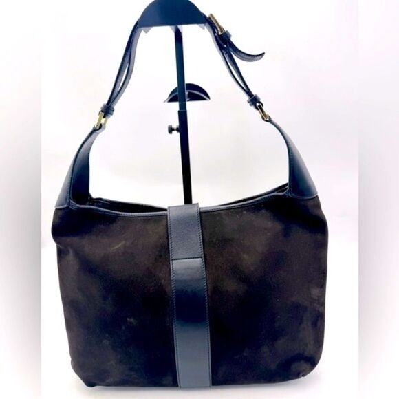 Auth Tom Ford for Gucci Brown Suede Black Leather Trim Dionysus Jackie Hobo Bag - Picture 6 of 16